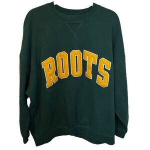 Roots Men’s Large(L) Green & Yellow Crewneck Sweater